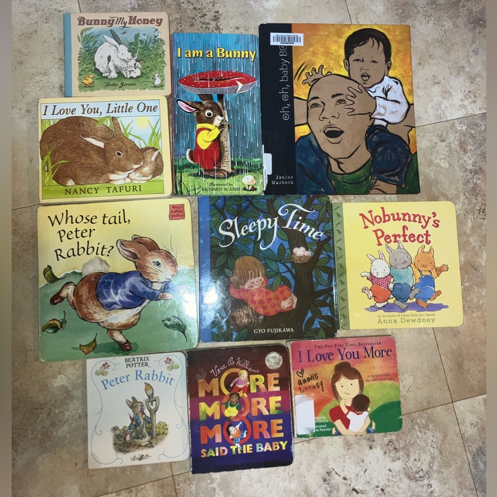 Bunny Bonanza Bundle- 10pc Board Books with Rabbits, Mother’s Love, Dad’s Love